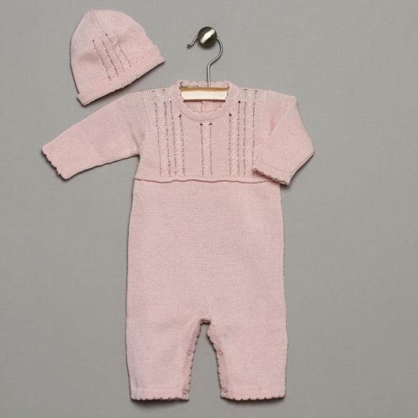 ABB-080 ABBY PINK KNIT ROMPER SET