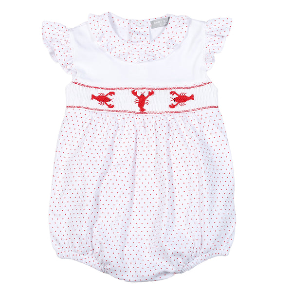 GCF-130 RED CRAWFISH HAND SMOCKED PIMA BUBBLE