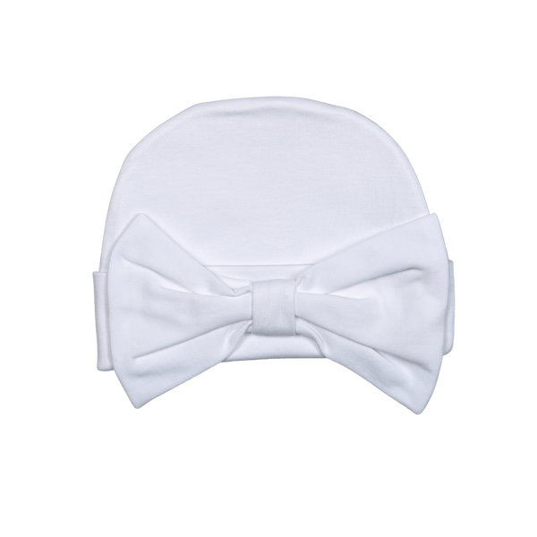 WBW-015 WHITE BOW WHITE PIMA BEANIE