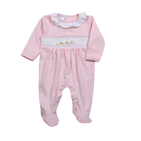 PCH-114 Pink little chicks Hand Smocked Footie